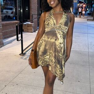Garage Animal Print Mini Dress